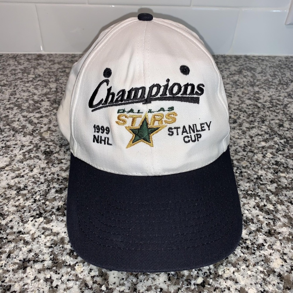 Vintage Dallas Stars Hat Cap Snap Back Mens White NHL Hockey Stanley Cup 1999 KC
